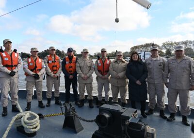 Bullrich visitó la Unidad de Inteligencia y Control Conjunto Marítimo y Fluvial de Prefectura y recorrió la rada La Plata